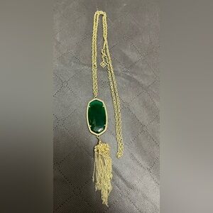 Kendra Scott Green Long Pendant Necklace
